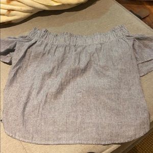 Striped off the shoulder shirt